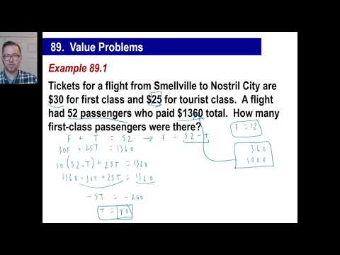 Saxon Math - Algebra 1: 3rd Edition (Lesson 89 - Value Word Problems)