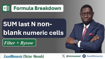 SUM last N non blank cells  in Excel- FILTER+BYROW