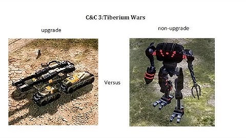C&C 3: Tiberium Wars: upgrade Railguns Mammoth Mk. III Tank versus non-upgrade Avatar