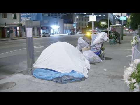 City Crews Work to Clear a Little Tokyo Homeless Encampment
