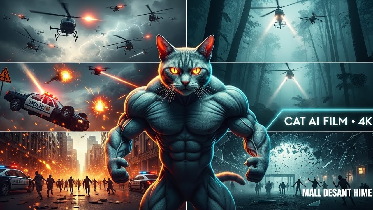 The Most Dangerous Cat Ever Caught on Camera | CAT AI FILM 4K