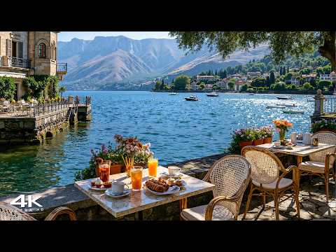 Lake Como Morning Café Ambience ☀️ Relaxing Jazz Music & Smooth Bossa Nova Guitar for Work & Study