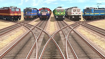 TRAINS CROSSING ON BUMPY FORKED RAILROAD CROSSING - Train Simulator 2022 || #RailroadÇrossing