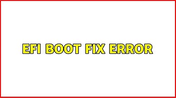 Ubuntu: EFI boot fix error