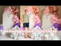 birthday party balloon decoration I balloon garland I arch backdrop 🎈🎉 setup with me