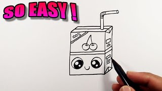 how to draw a cute cherry juice box easy drawings