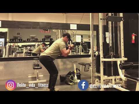 Bent over cable triceps pushdown