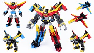レゴ「スーパーロボット」５体合体！戦隊ロボ風に改造してみた LEGO Creator Super Robot, Dragon, Jet Plane Combined Robot! - 31124
