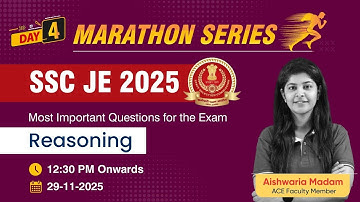 SSC JE 2025 Exam: Marathon Series | Reasoning | Most Important Questions | ACE Online