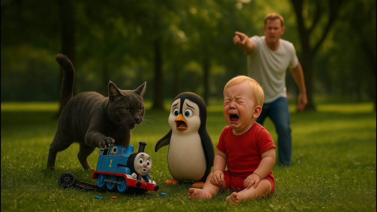 Misunderstood Penguin Rescues Thomas Train from Fierce Black Cat 