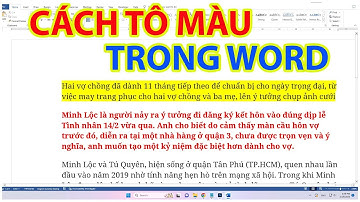 Cách Tô Màu Trong Word Dễ Dàng