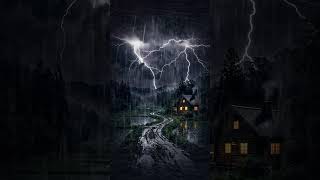 Lightning Flashes Over Quiet Village Heavy Rain for Relaxation #sleep