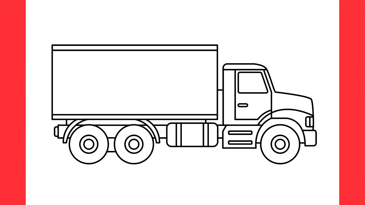 How to Draw a BOX TRUCK Step by Step | Easy Drawing for Beginner