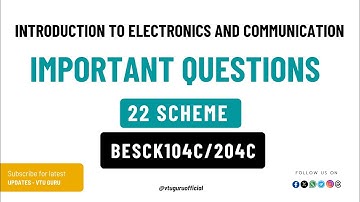 BESCK104C/204C Introduction to Electronics and Communication Engineering Important Questions VTU