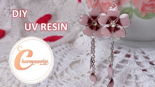 DIY UV Resin Crafts & Accessories| Spring Blossom Sakura earrings | DIY resin Flower jewelry|