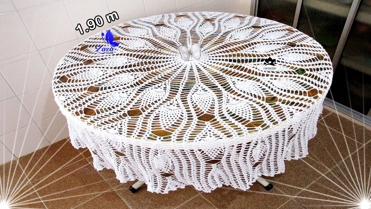 Toalha Redonda em Crochê Abacaxi Zazá