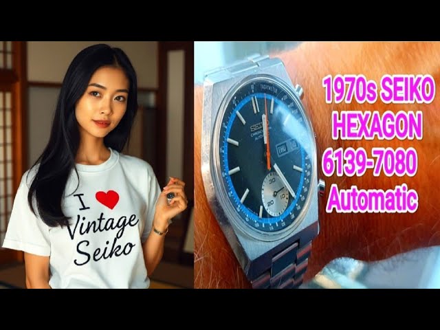 セイコー　クロノグラフ　ヘキサゴン　6139-7080 稼動品 ALL ORIGINAL SEIKO HEXAGON GRAY AUTOMATIC CHRONOGRAPH 6139