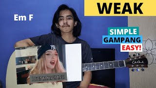 CHORD SIMPLE GAMPANG (Weak - Larissa Lambert/SWV) 'i get so weak in the knees' (Tutorial Gitar) Easy