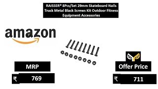 Raisser 8Pcsset 29Mm Skateboard Nails Truck Metal Black