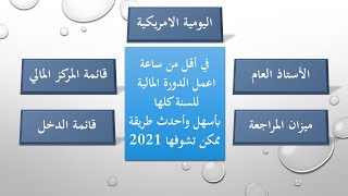 الدورة المالية كاملة علي Excel | الترحيل تلقائي | اليومية و الاستاذ والميزان والقوائم