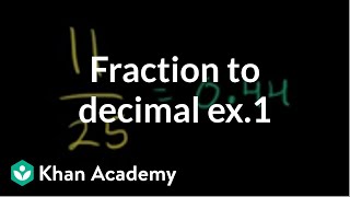 Fraction to decimal example | Decimals | Pre-Algebra | Khan Academy