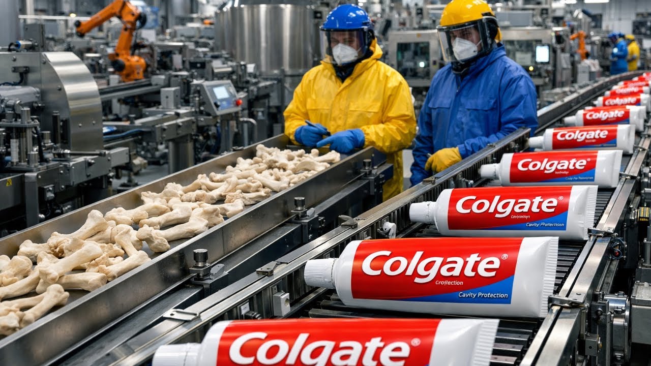 Inside the Toothpaste Factory | How Toothpaste Is Made from Animal Bones| Full Manufacturing Process