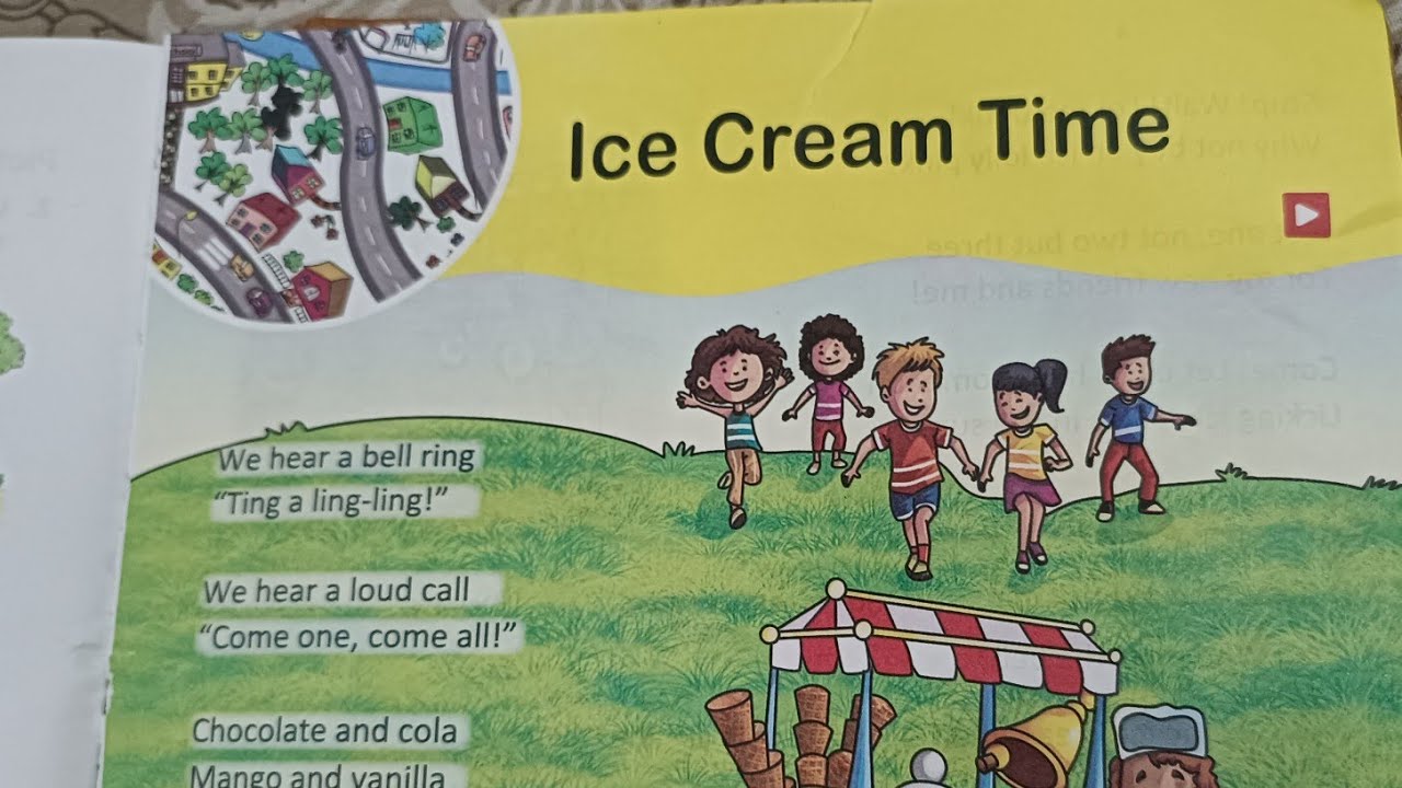 English Course Book Poem for Class 1. Ice Cream Time poem . New Pathways book