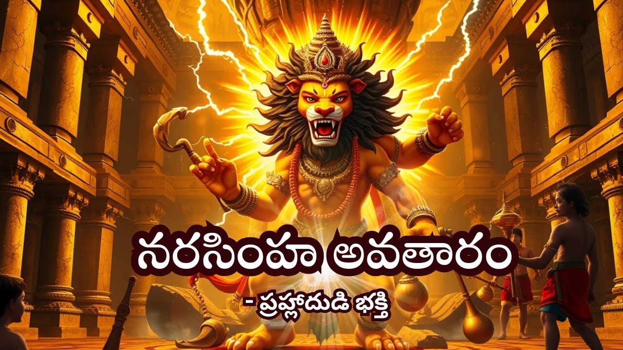 నరసింహ అవతారం - ప్రహ్లాదుడి భక్తి | Narasimha Avatar | Telugu Mythology | Ai | 3D | Kids Moral Story