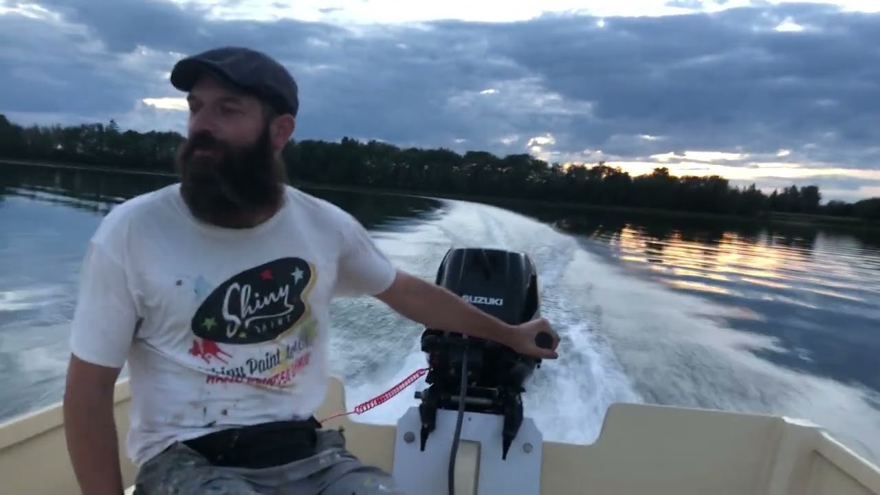 16' Lumber Yard Skiff 25hp Suzuki sea trial.
