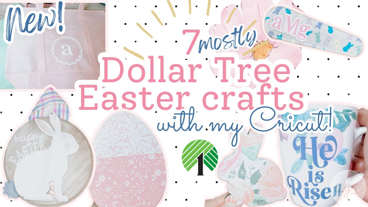 7 (mostly) Dollar Tree Easter crafts with Cricut!🐇 Beginner friendly Easter crafts! 2024 Easter CWM