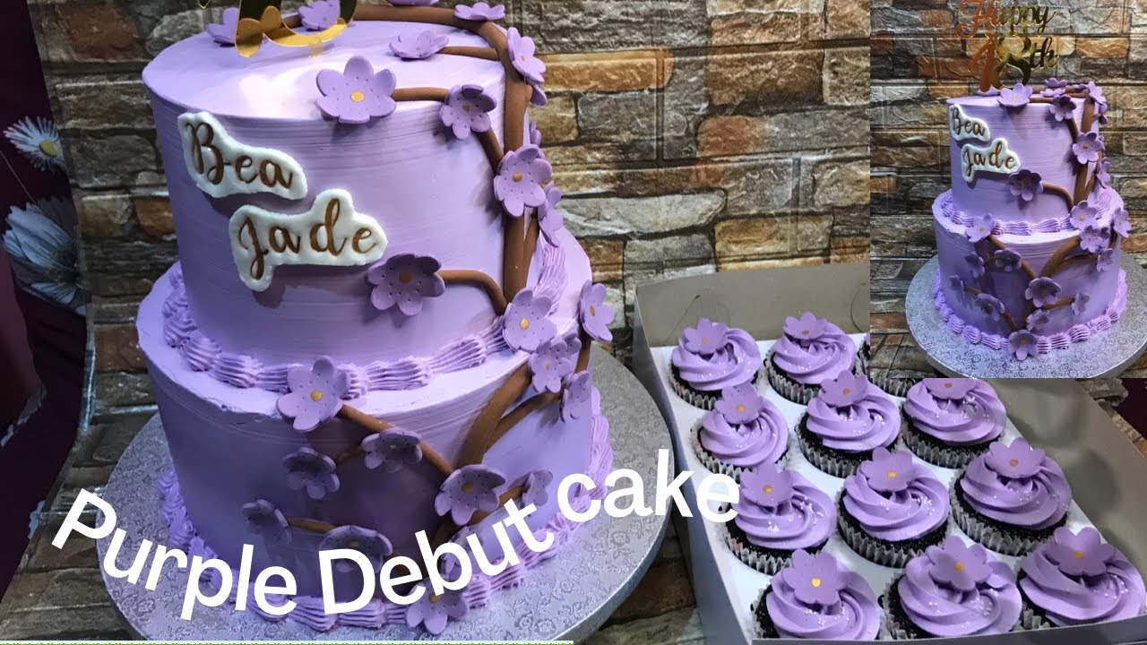 TWO TIER PURPLE DEBUT CAKE 18th birthday cake YouTube