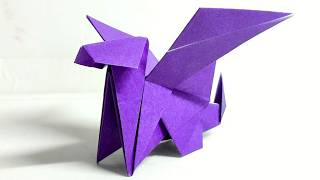 How to make the Baby Dragon with 1 piece of origami paper. cool