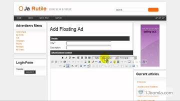 Joomla Advertising Formats: Flash, Text, Pop Up, Floating, Affilates