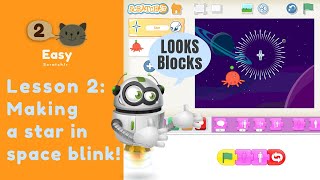 [ScratchJr] Easy Lesson 2: Making a Star in Space Blink!