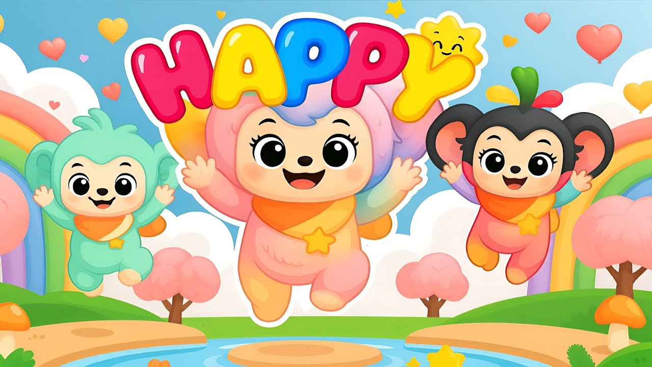 Learn to spell HAPPY | HAPPY song | Nursery rhyme for kids | Fun kids ...