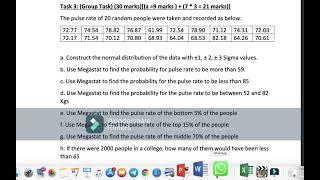 STS 2003 - Task 3 - part 2 -  - Normal Distribution - Excel