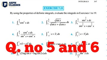Exercise  7.11 class 12 maths Q. No 5 and 6