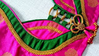 Paithani sarre blouse back neck design || Latest blouse design || #madhurafashionkatta screenshot 1