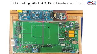 LED BLINKING WITH LPC2148 ON DEVELOPMENT BOARD