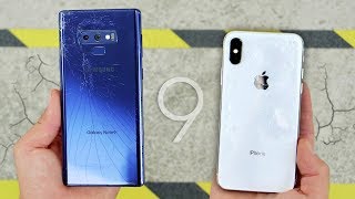 Galaxy Note 9 vs iPhone X DROP Test! Durability King?