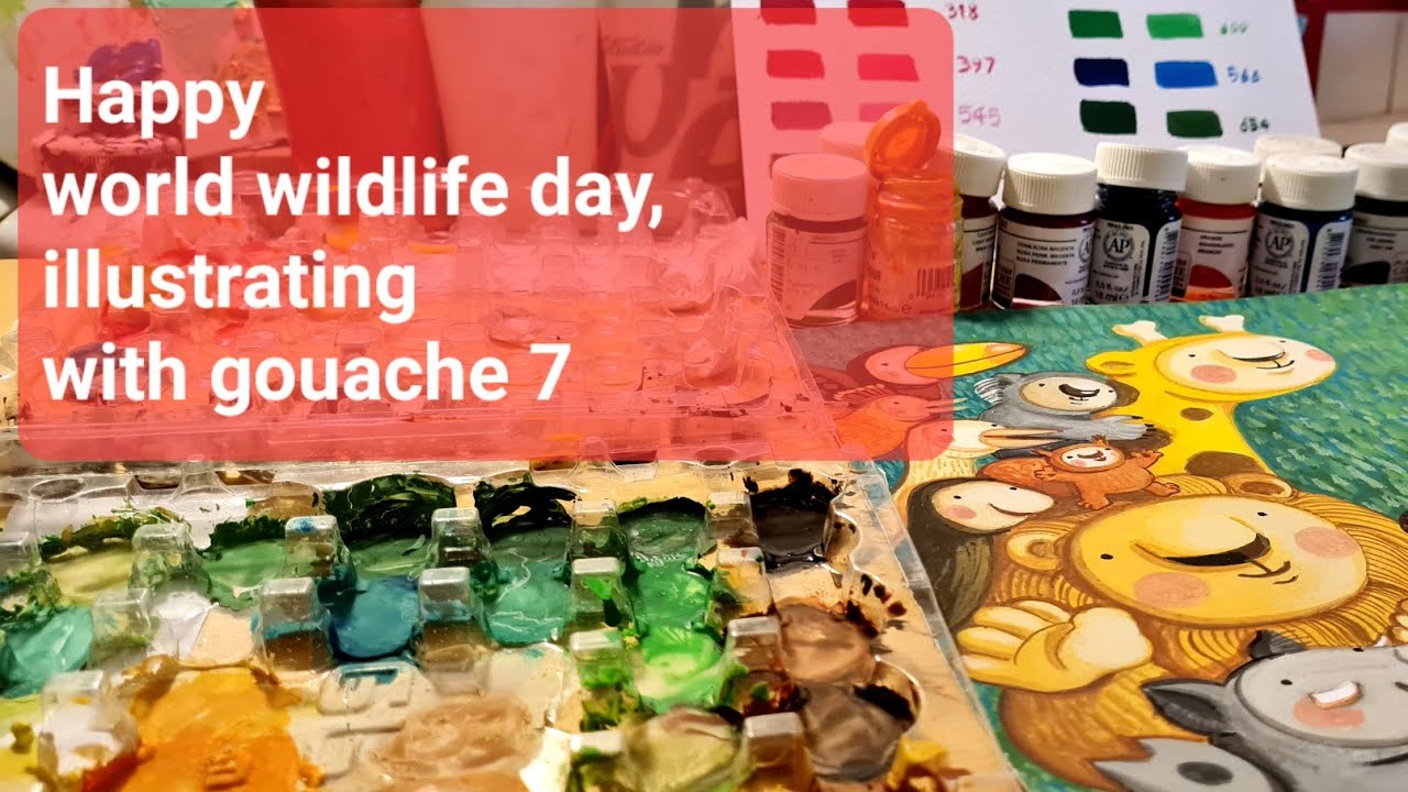 Happy world wildlife day, illustrating with gouache 7