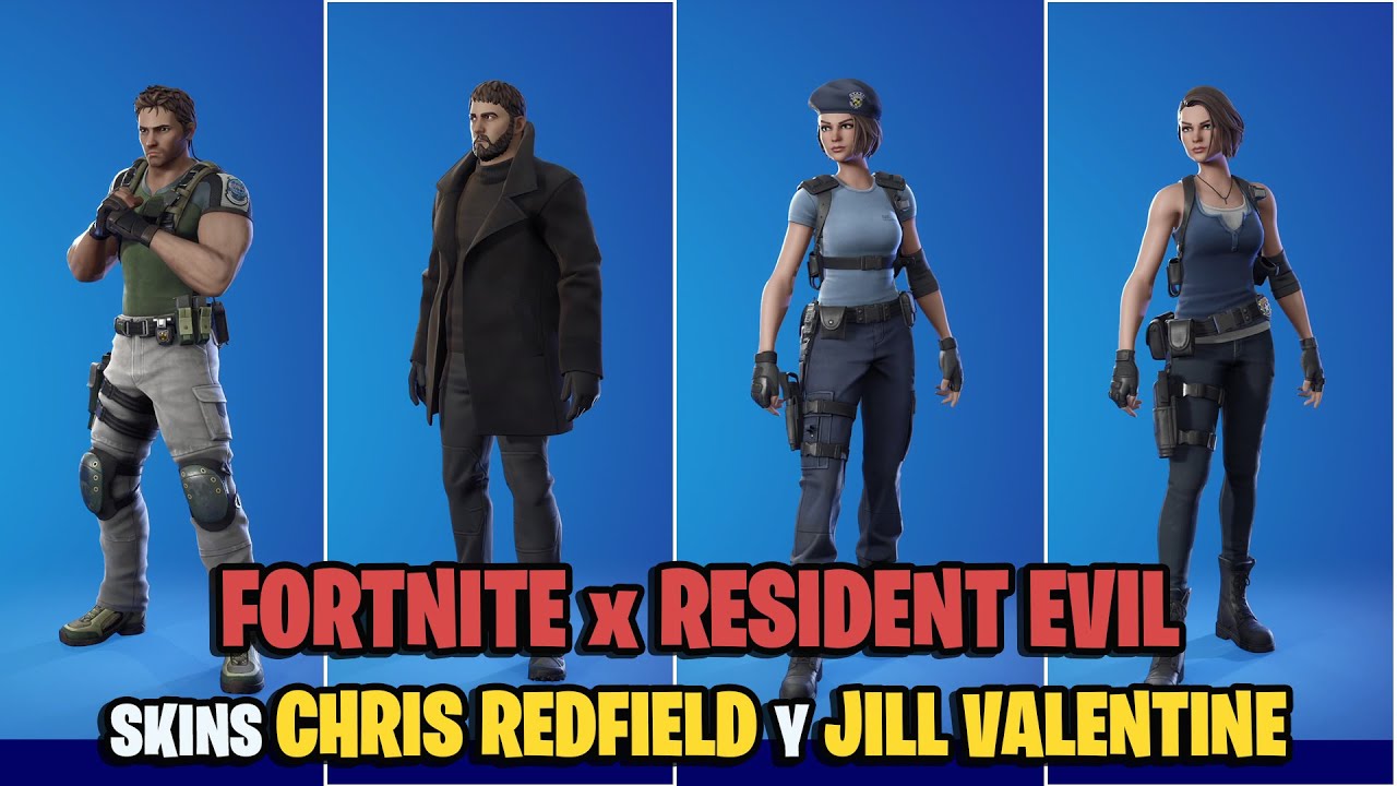Fortnite Nuevos Skins Chris Redfield Y Jill Valentine De Resident Evil Ya Disponibles Youtube