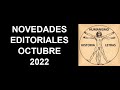 NOVEDADES EDITORIALES OCTUBRE 2022