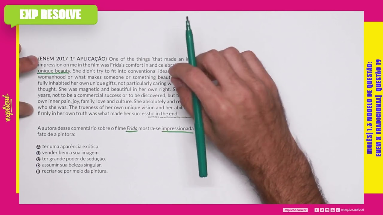 ONE OF THE THINGS ‘THAT MADE AN INCREDIBLE IMPRESSION (...) |MODELO DE QUESTÃO ENEM X TRADICIONAL