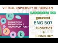 Eng 507| Lesson 23 Part-1| Phonetics and Phonology| Virtual University of Pakistan