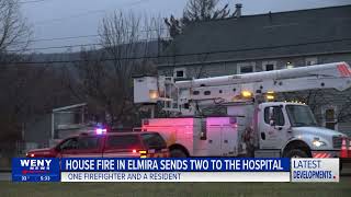 Person trapped, hospitalized after house fire in Elmira