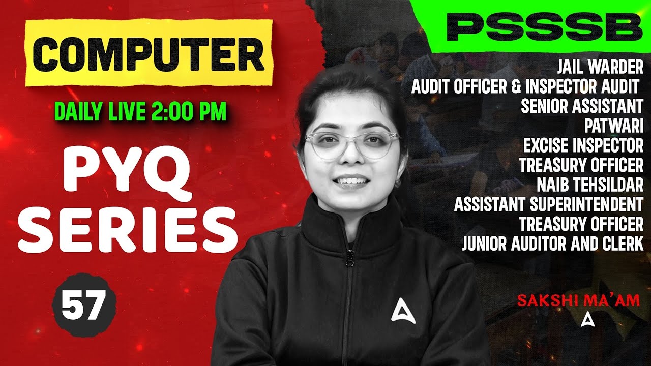 PSSSB Senior Assistant / Jail Warder Exams 2025 | Computer Previous Year Questions #57