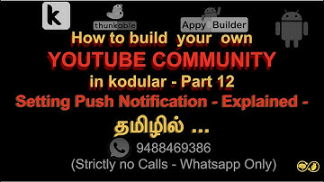 Kodular tutorial in tamil - How to build your own community - Setting up push Notification