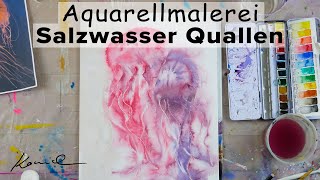 Alice-ART | Aquarell Kurs 7 für Anfänger | Salzwasser Quallen | Aquarell malen lernen | watercolor