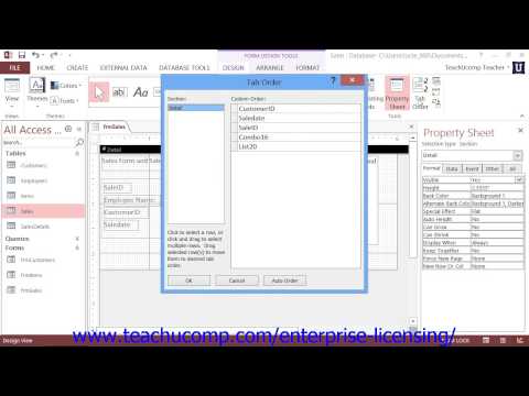 Microsoft Office Access Tutorial 2013 Using Forms 12.7 Employee Group Training
